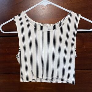 Striped Black and White Crop Top